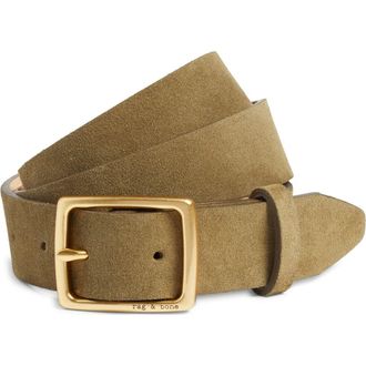 Rag & Bone Boyfriend Suede Belt in Olive Sand at Nordstrom Rack, Size Small