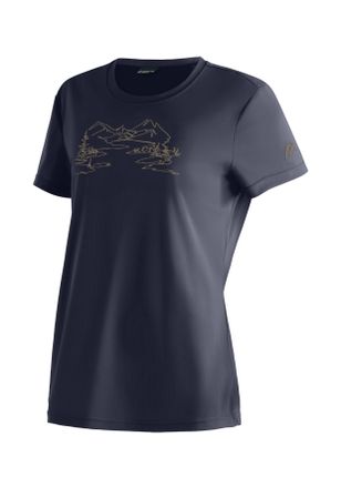 Maier Sports T-Shirt MAIER SPORTS Wilma Print, Damen, Gr. 34, blau (dunkelblau), 100% Polyester, Rundhals, Shirts T-Shirt, Damen Funktionsshirt, Freizeitshirt mit 