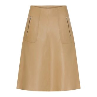 BTF-CPH Btfcph - A-lijn midi rok - Dames - Rokken - Beige - Maat: XL Leer
