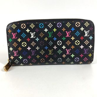 Louis Vuitton Black Noir Monogram Multicolore Long Wallet (Bi-Fold) (Pre-Owned)