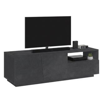 Dmora Dmora - Mueble Para Tv Para Sal&oacute;n, Made In Italy, Mueble Para Tv Con 2 Puertas Y 1 Caj&oacute;n, Cm 150x43h46, Color Gris Pizarra, Con Embalaje Reforzado