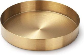 OEM Bol Redondo Dorado, Bol De Acero Inoxidable Para Joyas, Cosm&eacute;ticos, Portavelas, Bandeja Decorativa (20 Cm)
