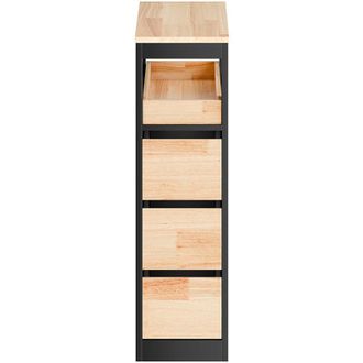 SoBuy Sobuy Mueble Bajo De Ba&ntilde;o Con 4 Cajones Negro 23,3x65,3x82,3cm Funcional Bzr54-ii-sch