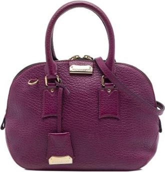 Burberry Pre-owned Orchard Bowling Bag - Dames - Vintage Handtas - Paars - ONE Size - Leer - Vintage