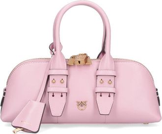 Pinko Structured Pink Handbag With Detachable Shoulder Strap