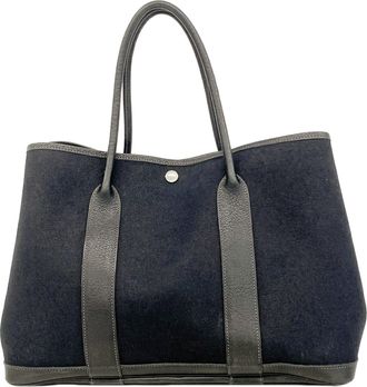 Herm&egrave;s Black Toile Officier Tote Bag (Pre-Owned)