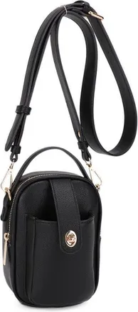 Mali + Lili Parker Faux Leather Crossbody in Black at Nordstrom