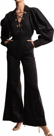 Elie Saab Heavy Cotton Jumpsuit In Black