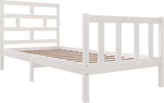 vidaXL Bed Frame without Mattress White Solid Wood Pine Single vidaXL
