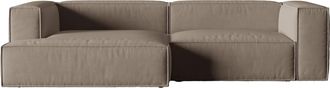MICADONI Modulares 4-Sitzer Design Ecksofa Nuria mit Eckteil links - Samtbezug