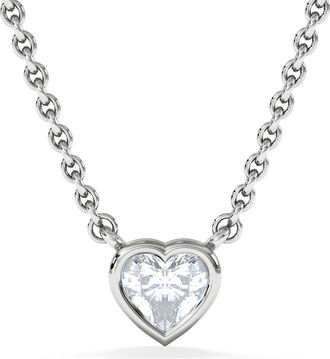 The Diamond Store Horizon Heart Cut Lab Diamond Solitaire Necklace 0.25ct H/SI in 9K White Gold