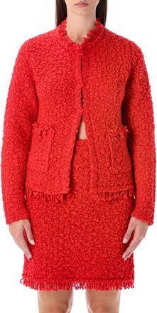 Fabiana Filippi Red Tweed-effect Knit Jacket