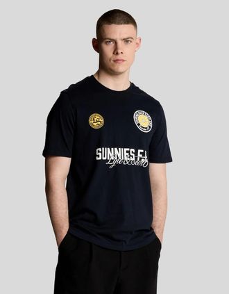 Lyle & Scott Lyle And Scott Mens Sunnies FC Graphic T-Shirt - Black - Size: 42