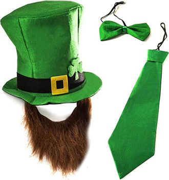 Generic Irish St Patricks Day Accessories St. PatrickS Day Party Decorations, Ireland Hat + Tie + Bow Tie Shamrock Outfits Costume Accessories Props For Girls