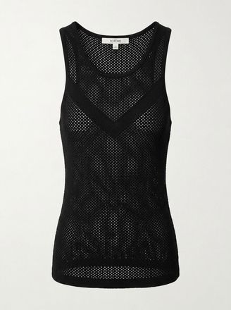 Autumn Cashmere Womens Mesh Tank Top In Black