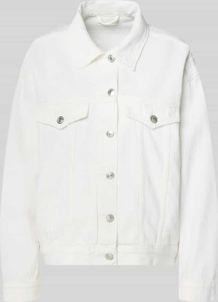 Gina Tricot Jeansjacke mit Brusttaschen in Offwhite, Gr&ouml;&szlig;e XS