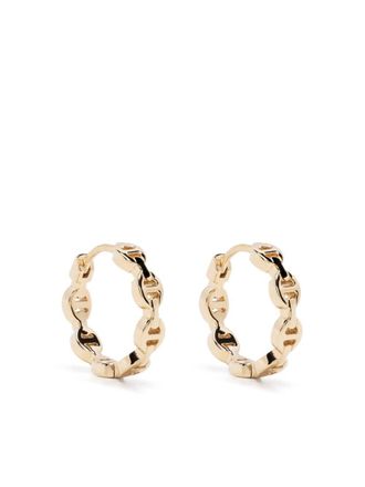 Hoorsenbuhs 18kt yellow gold link huggie earrings