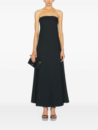 Aexae bandeau column day dress - women - Viscose/Linen/Flax - L - Black