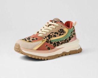 Blowfish Womens Color Block Platform Sneakers In Leopard