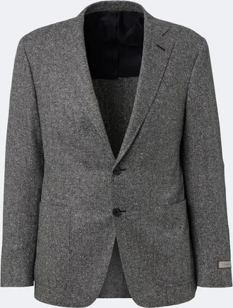 Canali Herringbone wool and cashmere blazer