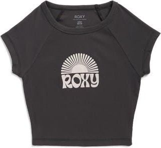 Roxy Rise & Shine Crop Graphic T-Shirt in Phantom Black at Nordstrom Rack, Size X-Small