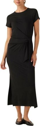 Modstr&ouml;m Kleedjes, Dames, Zwart, S, Zwarte Midi Jurk voor Zonnige Dagen