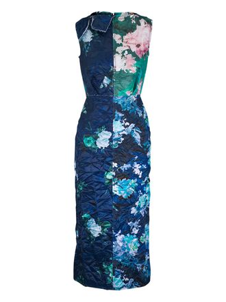 Erdem floral-print sleeveless dress - women - Silk/Polyester - 10 - Blue