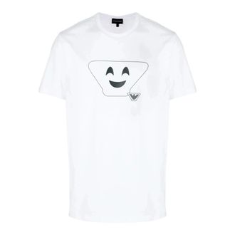 Emporio Armani T-Shirt con logo Smile - - Tops - Uomo - Bianco - L
