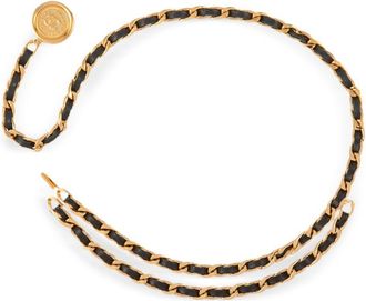 Chanel 1994 Medallion chain leather belt - women - Gold Plated - One Size