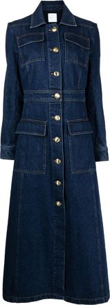 Rosetta Getty long denim coat - women - Cotton - 4 - Blue