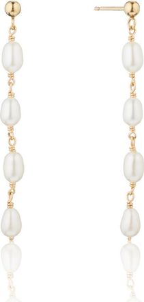 Lily & Roo Gold Four Seed Pearl Drop Earrings