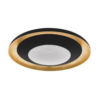 Loops Wall Flush Ceiling Light Black Gold Transparent Plastic & Granille LED 24.5W