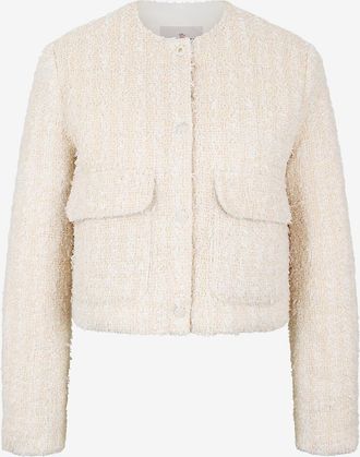 Moncler Kurze leichte Daunenjacke aus Tweed Dauphin