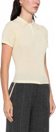 Guest In Residence Shrunken Polo Top In Mist