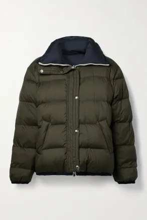 Loro Piana Piumino Reversibile Trapuntato In Shell Bicolore Mitty - Verde