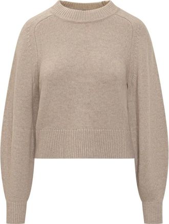 Isabel Marant Isabel Marant, Round-neck Knitwear, female, Beige, Size: 2XS Cropped Sweater