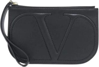 Valentino Pre-owned Clutches, male, Black, Size: ONE SIZE Pre-owned Leather Shoulder Bag