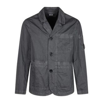 C.P. Company Blazers, male, Gray, Size: XL 50 Fili Wax Lens Blazer