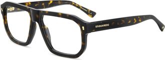 Dsquared2 Mode Bril in Bruin Schildpad - Heren - Brillen - Bruin - 57 MM - Accessoires