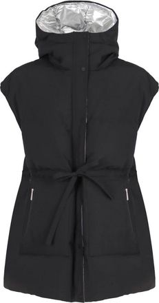 Herno Mouwloze gewatteerde jas met capuchon - Dames - Bodywarmers - Zwart - M - Katoen - Jassen