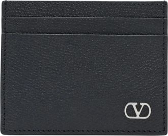 Valentino V Logo Signature Card Holder - Heren - Portefeuilles - Zwart - ONE Size - Leer - Accessoires