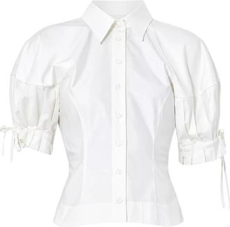 Vivienne Westwood Puff Sleeve Cotton Poplin Shirt - Dames - Overhemden - Wit - S - Katoen - Overhemden