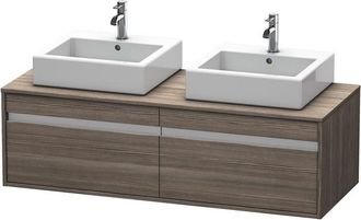 Duravit Mueble Lavabo De Pared Duravit Ketho 6697, 2 Extra&iacute;bles, 1400mm, Para 2 Lavabos De Sobre Encimera, De Doble Cara, Color (frente/cuerpo): Pino Terra De