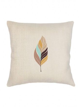 Anaya with Love Feather Mirage Embroidered Linen Pillow with Down Alternative Insert in Beige at Nordstrom, Size 2Ft 0In X 2Ft 0In