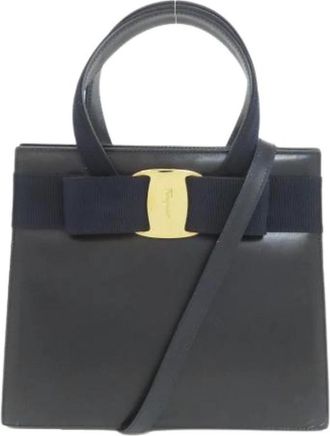 Ferragamo Pre-owned Handbag - Dames - Vintage Handtas - Zwart - ONE Size - Leer - Vintage