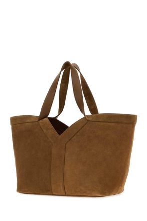 Saint Laurent Womens Camel Suede Shopping Bag Orangecaramelcogn Exterior: Lining: Borse A Mano