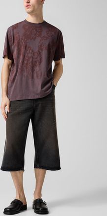 Our Legacy Mens Capri paint splatters jean Bermuda short