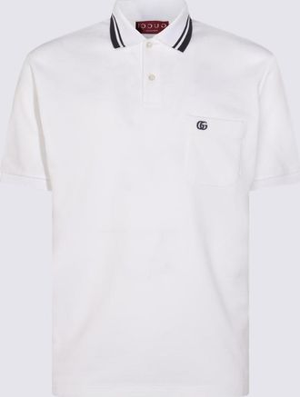 Gucci White Cotton Polo Shirt
