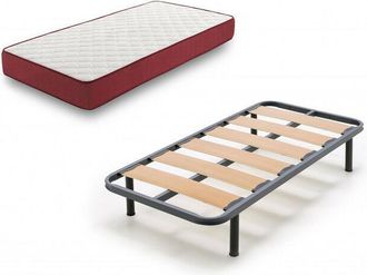 HOGAR 24 Hogar24 - Bz62 - Colch&oacute;n Viscoel&aacute;stico + Somier Lama Ancha Zen Con Patas, Medida 90 X 190 Cm. Higienico-transpirable