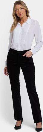 NYDJ Marilyn Rechttaille Pantalon in Velours | Zwart